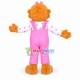 Cute Girl Lion With Pink Overalls Mascot Costume Cute Girl Lion With Pink Overalls Mascot Costume