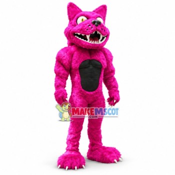 Vivid Purple Muscle Leopard Mascot Costume Vivid Purple Muscle Leopard Mascot Costume
