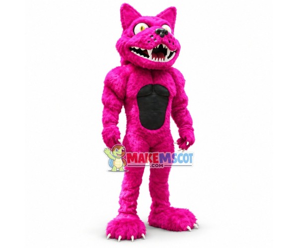 Vivid Purple Muscle Leopard Mascot Costume Vivid Purple Muscle Leopard Mascot Costume