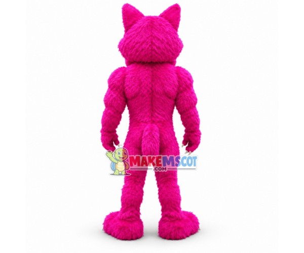 Vivid Purple Muscle Leopard Mascot Costume