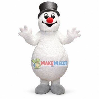 Christmas Snowman With Red Nose Mascot Costume Christmas Snowman With Red Nose Mascot Costume