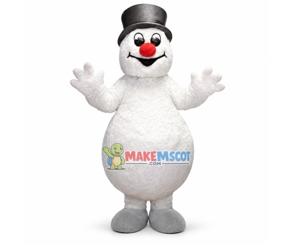 Christmas Snowman With Red Nose Mascot Costume