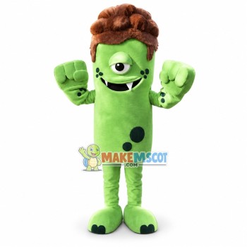Long Green One-eyed Monster Mascot Costume Long Green One-eyed Monster Mascot Costume