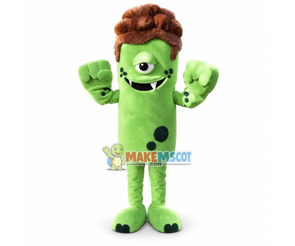 Long Green One-eyed Monster Mascot Costume Long Green One-eyed Monster Mascot Costume