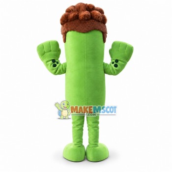 Long Green One-eyed Monster Mascot Costume