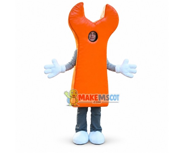 Orange Wrench Adult Size Mascot Costume Orange Wrench Adult Size Mascot Costume