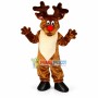 Warm Christmas Elk With Red Nose Mascot Costume
