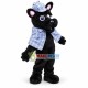 Black Dog In Detective Clothes Mascot Costume Black Dog In Detective Clothes Mascot Costume