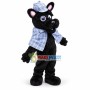 Black Dog In Detective Clothes Mascot Costume