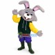 Rabbit Wearing Patchwork Sweater Mascot Costume Rabbit Wearing Patchwork Sweater Mascot Costume
