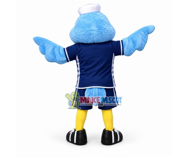 Active Blue Fat-headed Bird Mascot Costume Active Blue Fat-headed Bird Mascot Costume