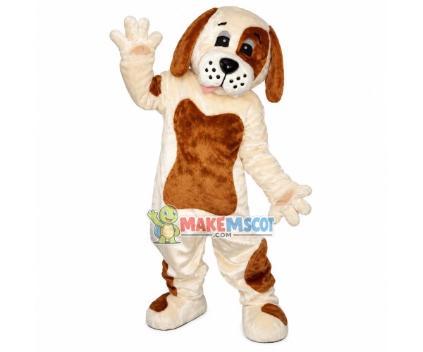Lively Khaki & Brown Dog Mascot Costume Lively Khaki & Brown Dog Mascot Costume