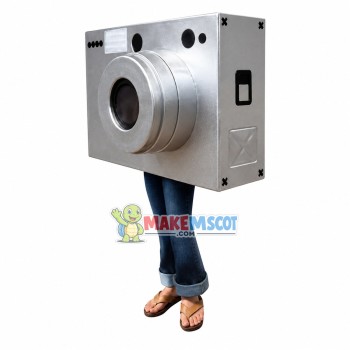 Silver Advanced Camera Mascot Costume Silver Advanced Camera Mascot Costume