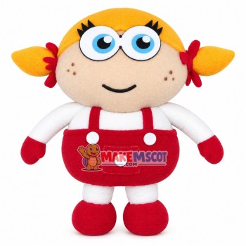 Blond Pigtail Baby Girl Doll Mascot Costume