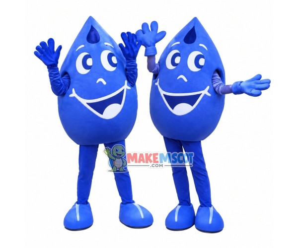 Purple Water Drop Cartoon Mascot Costume