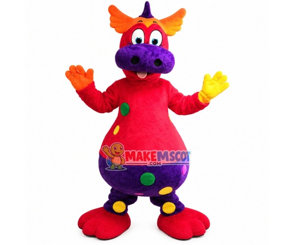 Vivid Bright Colored Dragon Mascot Costume Vivid Bright Colored Dragon Mascot Costume