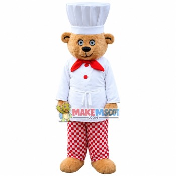 Chef Apprentice Bear Mascot Costume for Restaurant Chef Apprentice Bear Mascot Costume for Restaurant