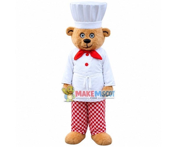 Chef Apprentice Bear Mascot Costume for Restaurant Chef Apprentice Bear Mascot Costume for Restaurant