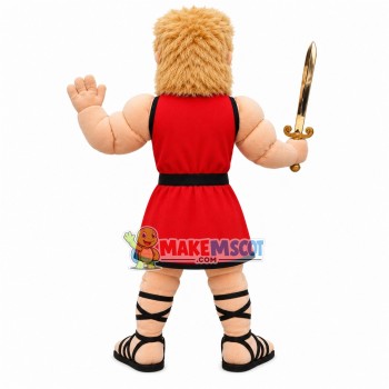 Spartan Warrior With Golden Beard Mascot Costume Spartan Warrior With Golden Beard Mascot Costume