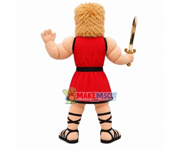 Spartan Warrior With Golden Beard Mascot Costume