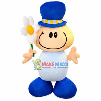 Smiley Doll Holding Flower Mascot Costume