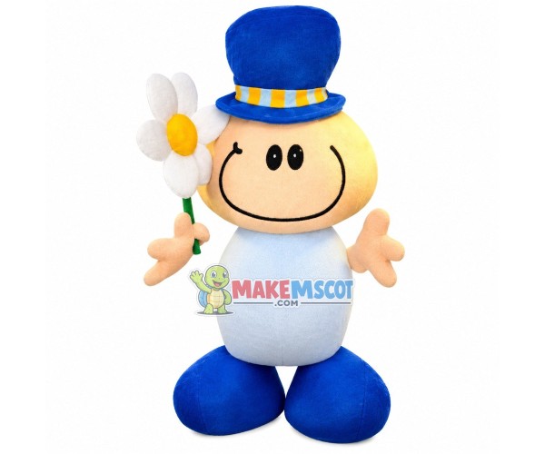 Smiley Doll Holding Flower Mascot Costume Smiley Doll Holding Flower Mascot Costume