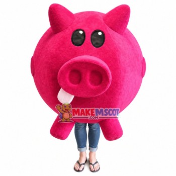 Red Piggy Bank Mascot Costume for Adult