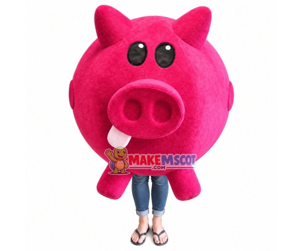 Red Piggy Bank Mascot Costume for Adult Red Piggy Bank Mascot Costume for Adult