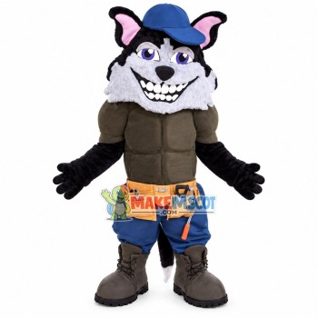Kind Black Wolf Repairman Mascot Costume