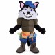 Kind Black Wolf Repairman Mascot Costume Kind Black Wolf Repairman Mascot Costume