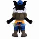 Kind Black Wolf Repairman Mascot Costume Kind Black Wolf Repairman Mascot Costume