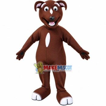 Exuberant Brown Dog Adult Mascot Costume Exuberant Brown Dog Adult Mascot Costume