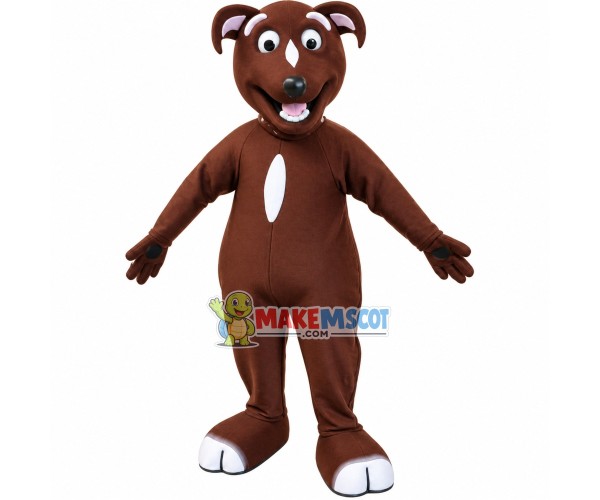 Exuberant Brown Dog Adult Mascot Costume Exuberant Brown Dog Adult Mascot Costume
