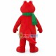 Little Red Dragon With Green Scarf Mascot Costume Little Red Dragon With Green Scarf Mascot Costume