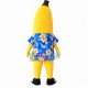 Cartoon Banana With Blue Flower Shirt Mascot Costume Cartoon Banana With Blue Flower Shirt Mascot Costume
