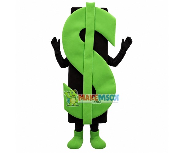 Green Dollar Sign Model Mascot Costume