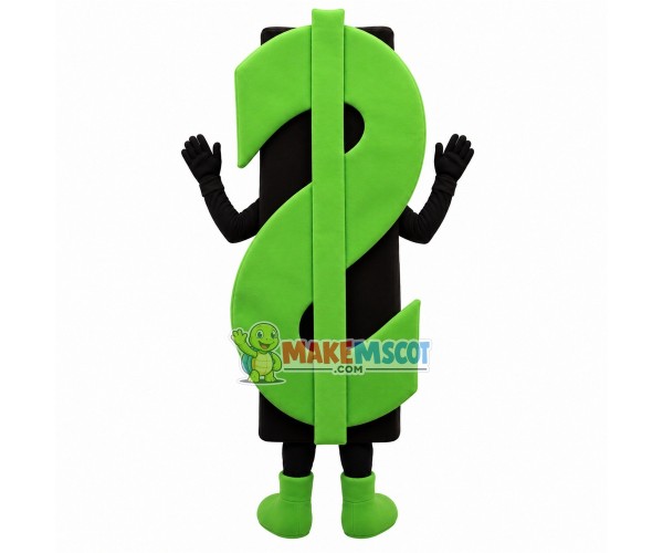 Green Dollar Sign Model Mascot Costume Green Dollar Sign Model Mascot Costume