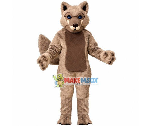 Alert Blue-eyed Wolfhound Mascot Costume