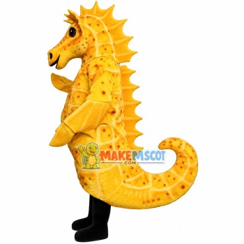 Spotted Yellow Seahorse Mascot Costume
