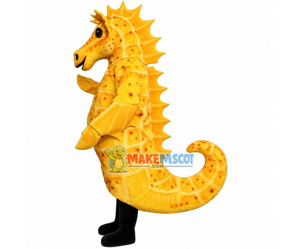 Spotted Yellow Seahorse Mascot Costume