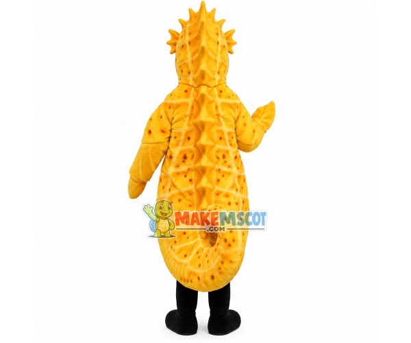 Spotted Yellow Seahorse Mascot Costume