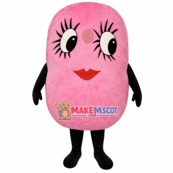 Pink Doll With Long Eyelashes Mascot Costume