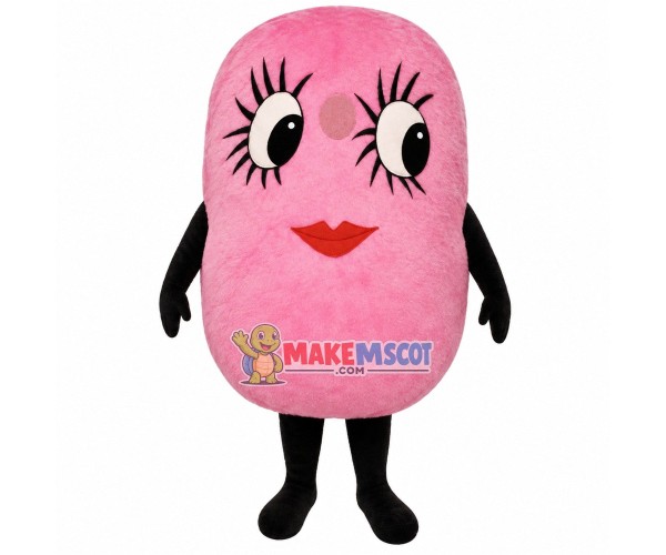 Pink Doll With Long Eyelashes Mascot Costume Pink Doll With Long Eyelashes Mascot Costume