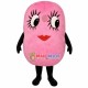 Pink Doll With Long Eyelashes Mascot Costume Pink Doll With Long Eyelashes Mascot Costume