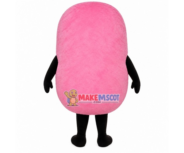 Pink Doll With Long Eyelashes Mascot Costume Pink Doll With Long Eyelashes Mascot Costume