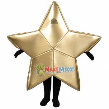 Shining Golden Five-pointed Star Mascot Costume