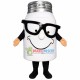White Thermos Mug With Glasses Mascot Costume White Thermos Mug With Glasses Mascot Costume