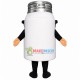 White Thermos Mug With Glasses Mascot Costume White Thermos Mug With Glasses Mascot Costume