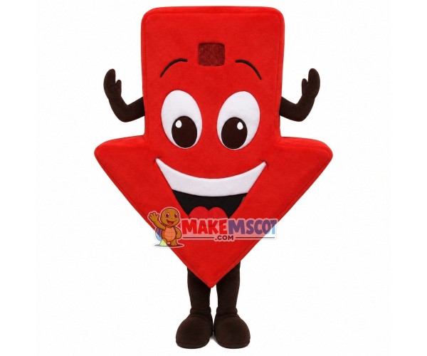 Red Arrow Sign Cartoon Mascot Costume Red Arrow Sign Cartoon Mascot Costume