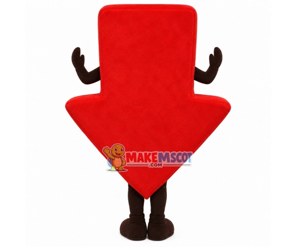 Red Arrow Sign Cartoon Mascot Costume Red Arrow Sign Cartoon Mascot Costume